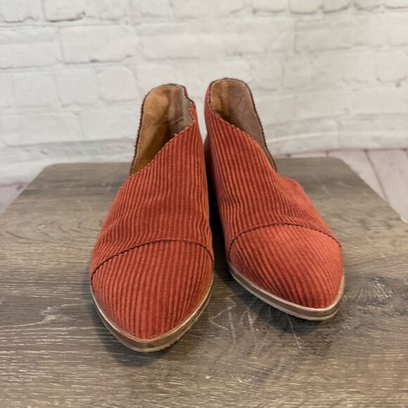 Free People Royale Rust Red Corduroy Booties size 37 - Picture 4 of 9